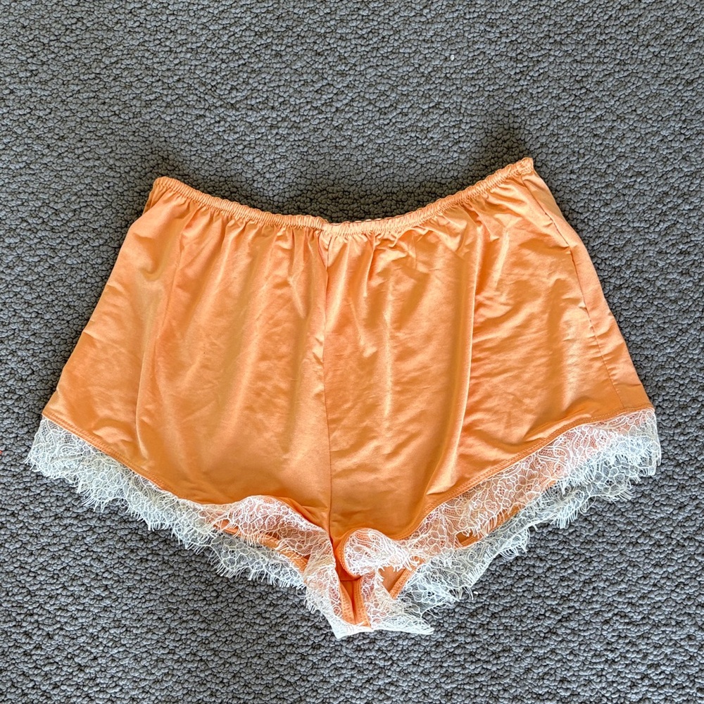 Free People Peach Lace-Trim Sleep Shorts